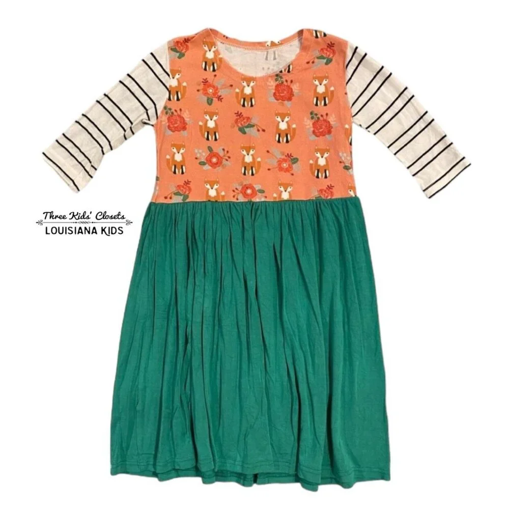 Pretty Me Sz 5 Mixed Print Fox Dress